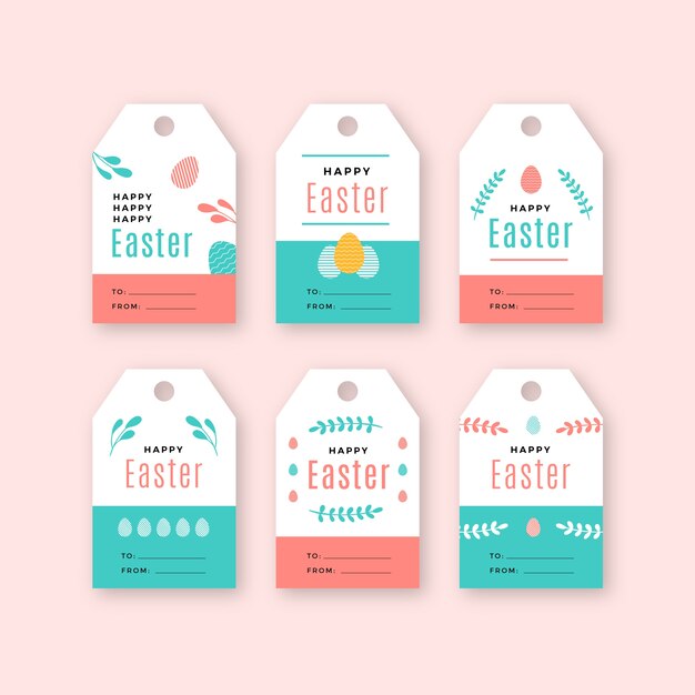 Easter day badge collection in flat design