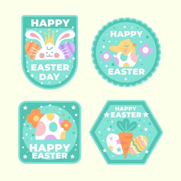 Collezione di badge per il giorno di pasqua