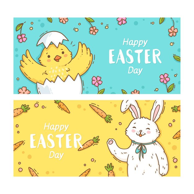 Free vector easter day banner illustrated