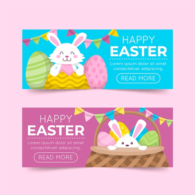 Easter day banner set