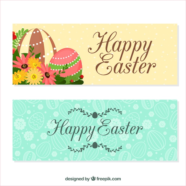 Free vector easter day banners