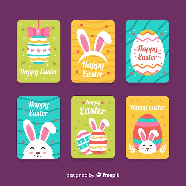 Free vector easter day card collection