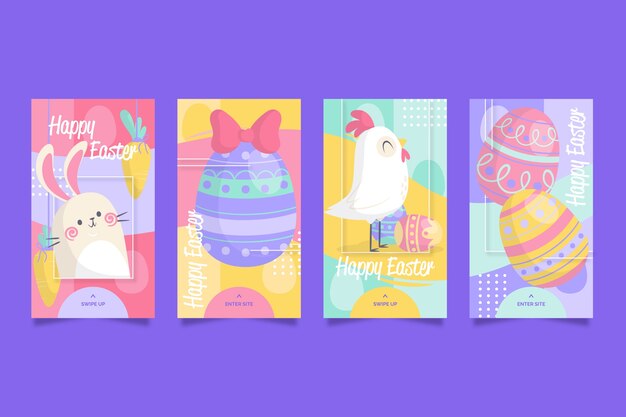 Easter day concept for instagram stories collection