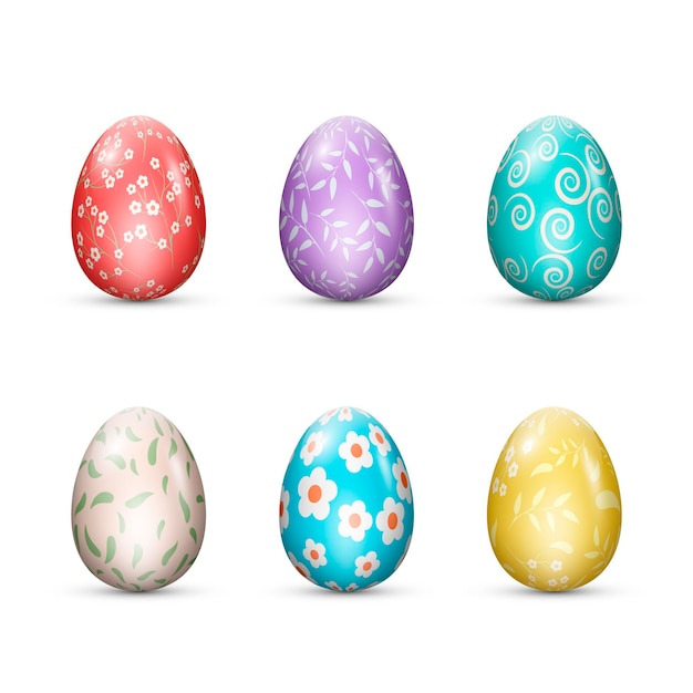 Free vector easter day different eggs set