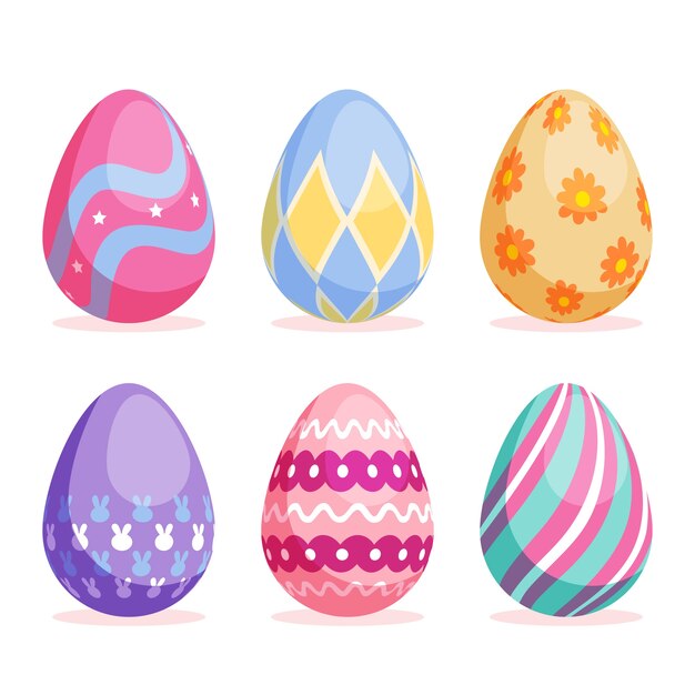 Easter day egg collection flat design