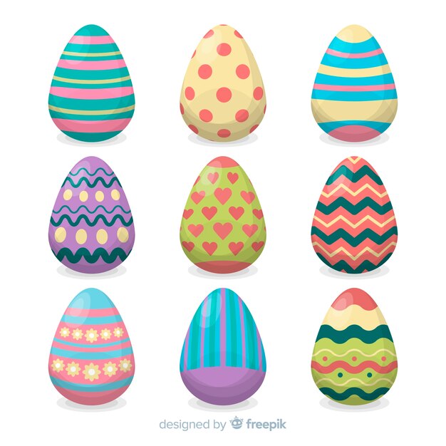 Free vector easter day egg collection