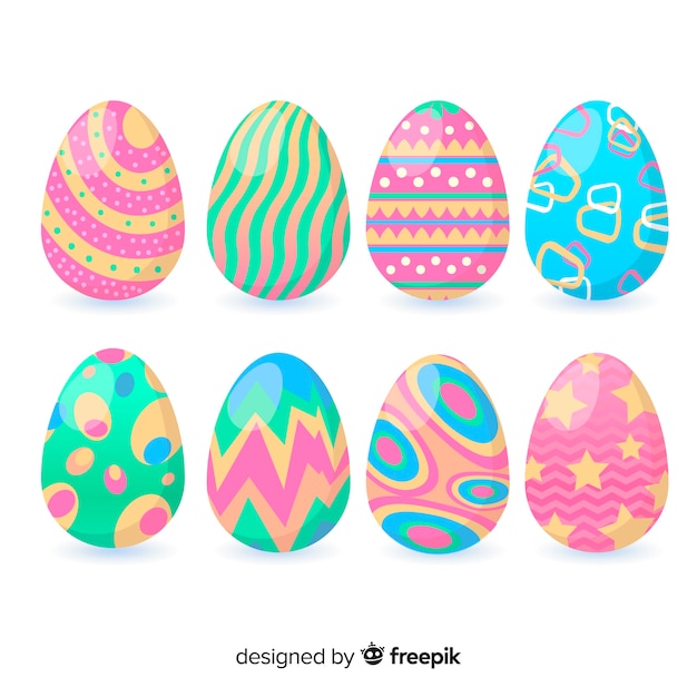 Free vector easter day egg collection