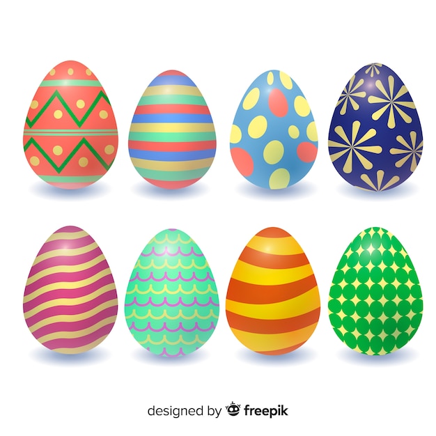 Free vector easter day egg collection