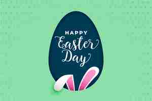 Free vector easter day egg wiith rabbit ears background