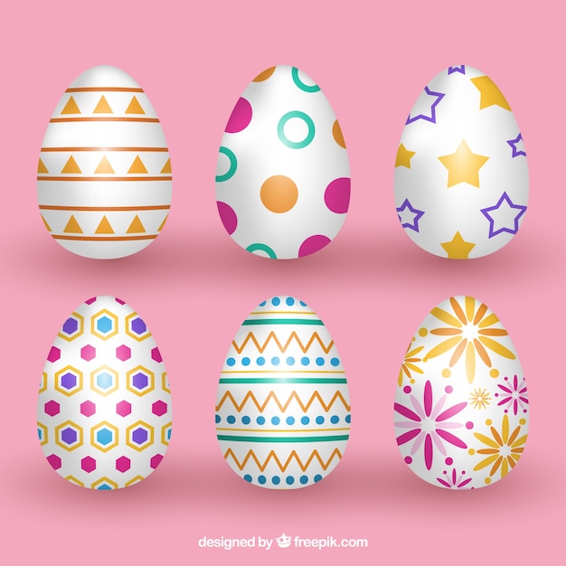 Коллекция яиц Пасхи в реалистичном стиле