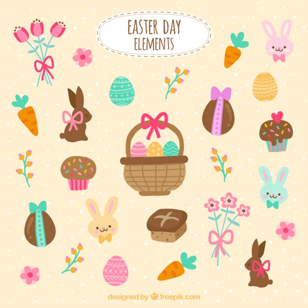 Free vector easter day elements