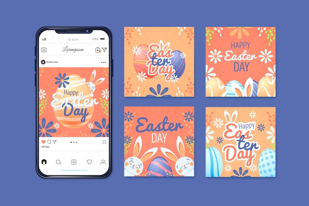 부활절 날 instagram 게시물 세트