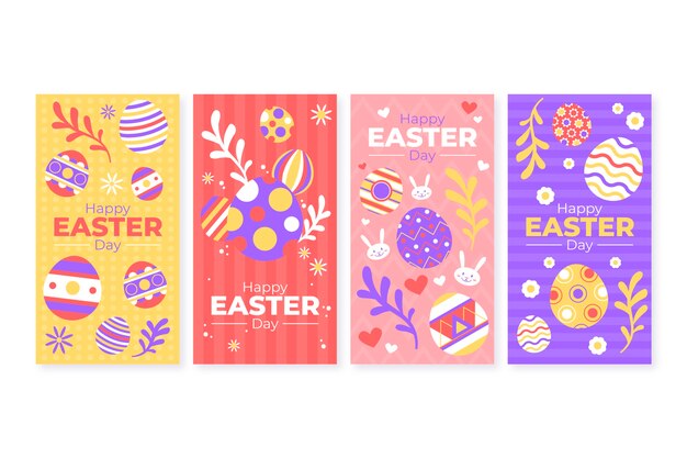 Easter day instagram stories collection concept