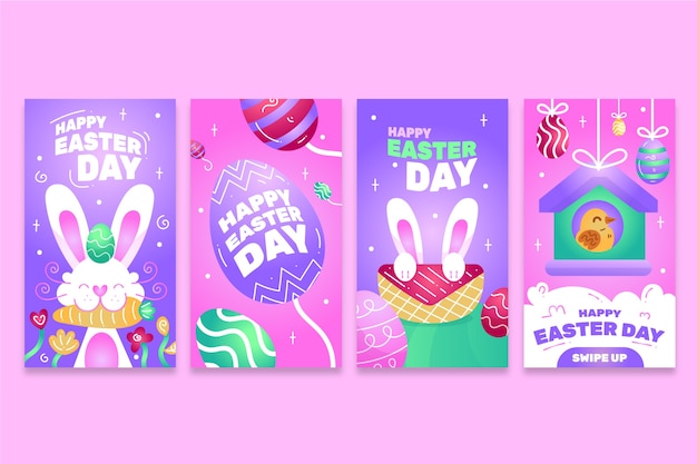 Progettazione della raccolta di storie del instagram di giorno di pasqua