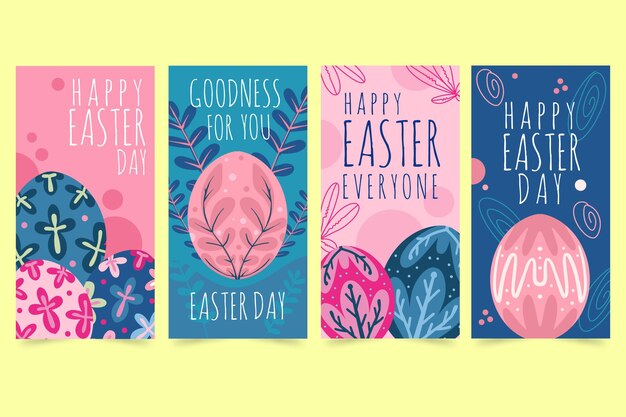 Free vector easter day instagram stories