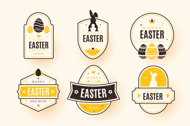 Collezione di etichette / badge per il giorno di pasqua