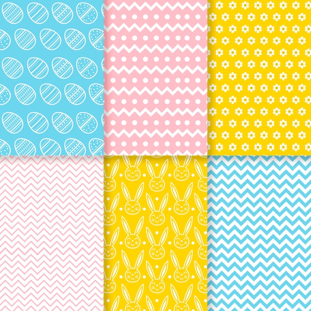 Easter day pattern collection in flat design