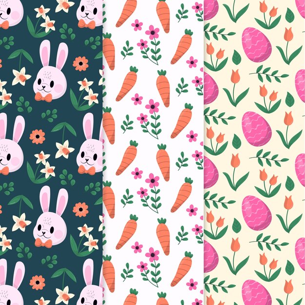 Easter day pattern collection in hand drawn