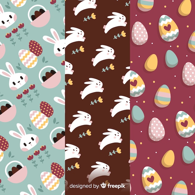 Free vector easter day pattern collection