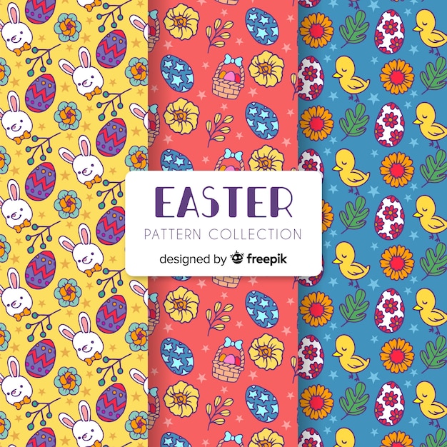 Free vector easter day pattern collection