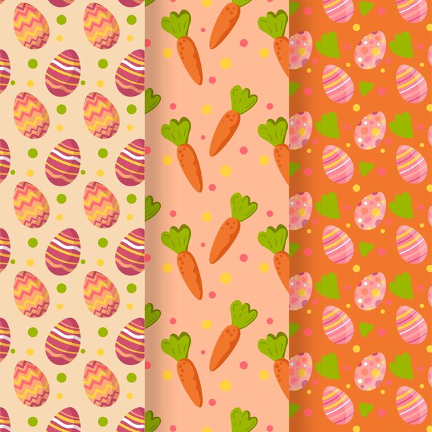 Easter day pattern flat design collection