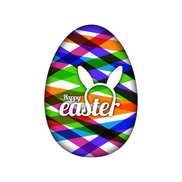 Easter design with egg and typography vector