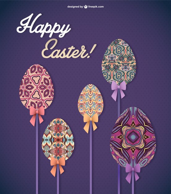 Vettore gratuito pasqua ecard