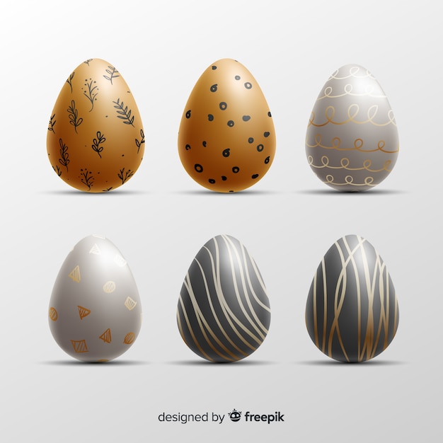 Бесплатное векторное изображение Коллекция пасхальных яиц