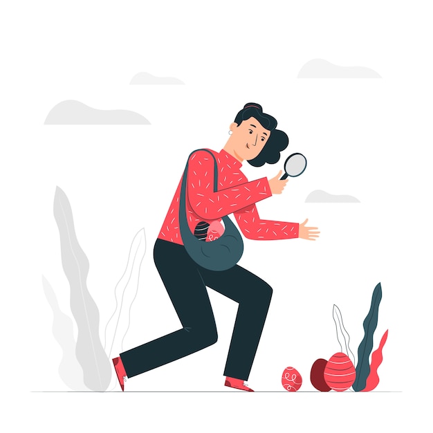 Free vector easter egg hunt illustration concept