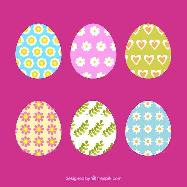 Free vector easter egg pack of six