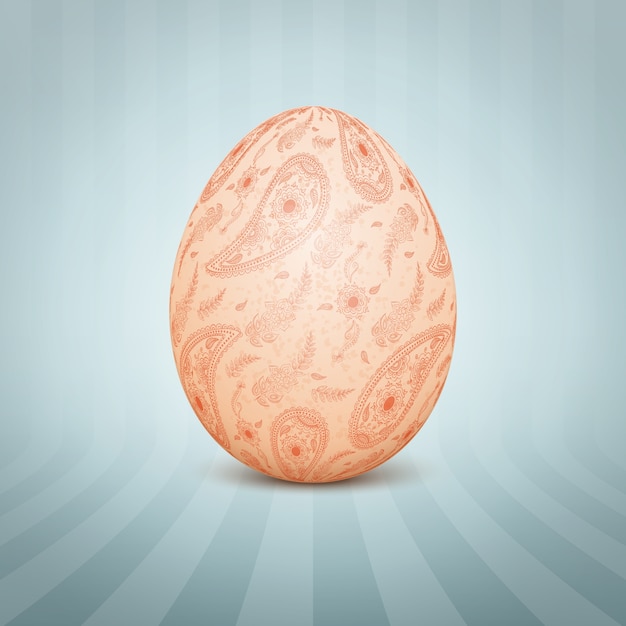 Free vector the easter egg with a floral pattern ornament