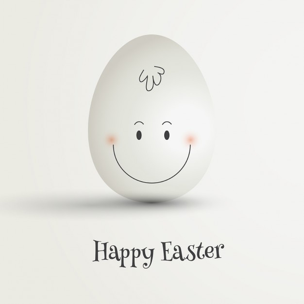 Бесплатное векторное изображение Пасхальное яйцо с рисованной счастливым лицом