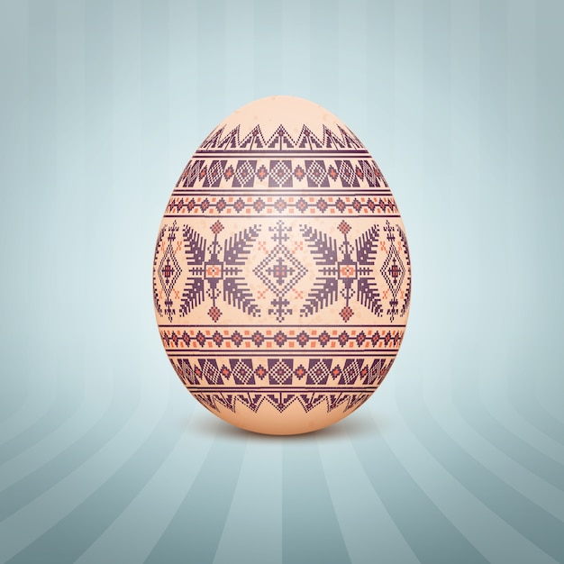 Пасхальное яйцо с орнаментом украинского народного рисунка
