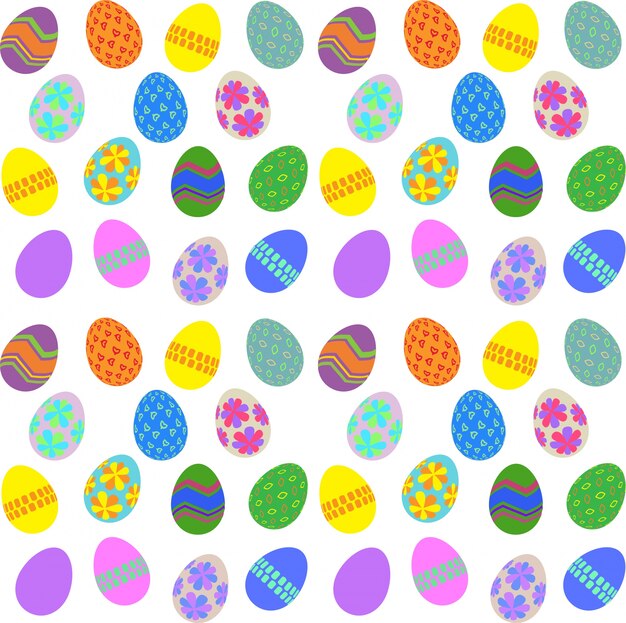 Бесшовные плитки фоне красочных пасхальных яиц