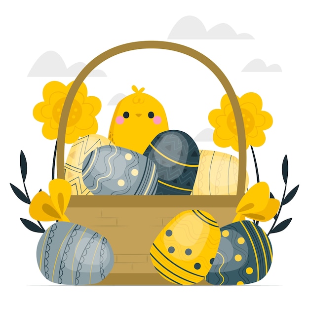 Free vector easter eggs concept illustration