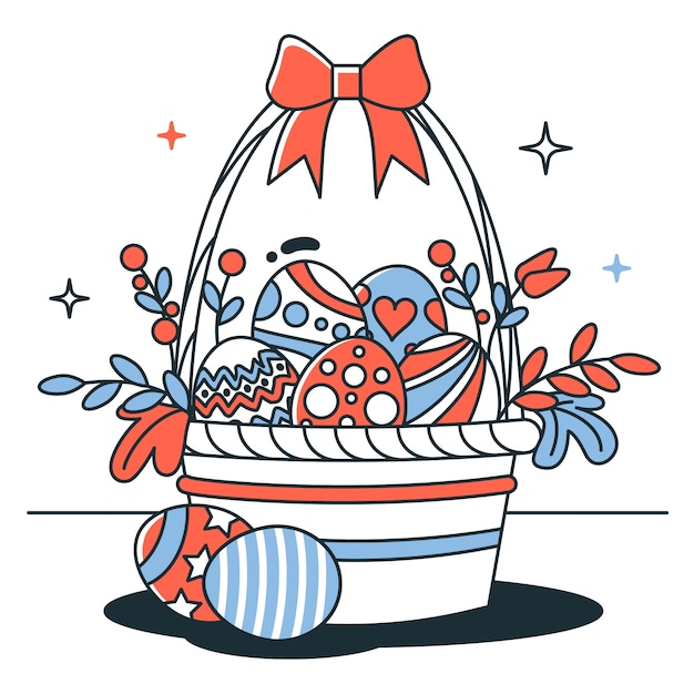 Free vector easter eggs concept illustration