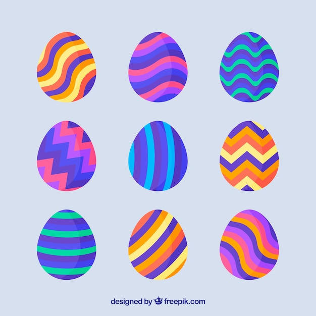 Free vector easter eggs in flat design