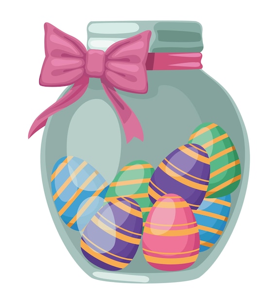 easter eggs in jar decoration