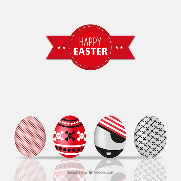Free vector easter eggs in pirate style