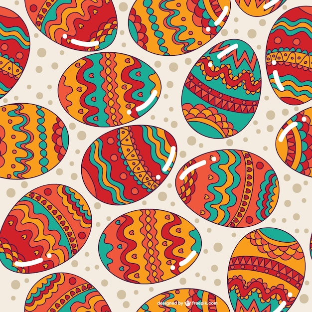 Free vector easter eggs seamless background