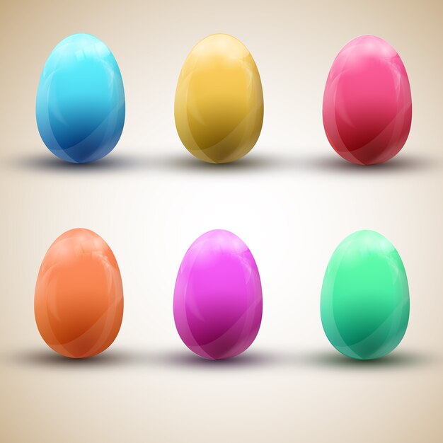 пасхальные яйца набор векторные иллюстрации