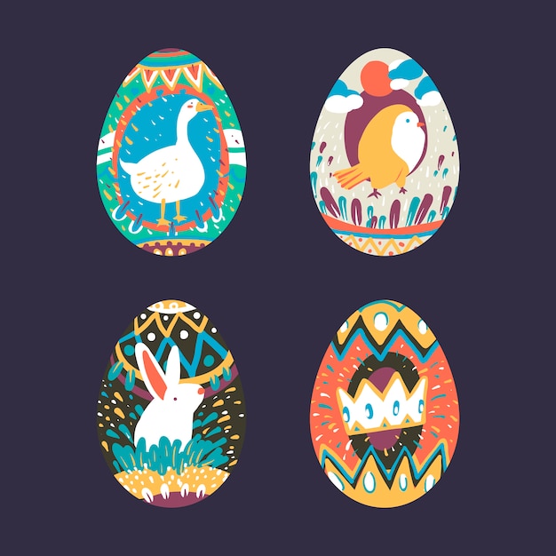 Бесплатное векторное изображение Пасхальные яйца