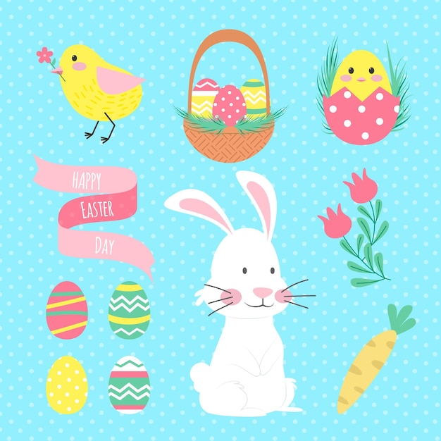 Free vector easter element collection