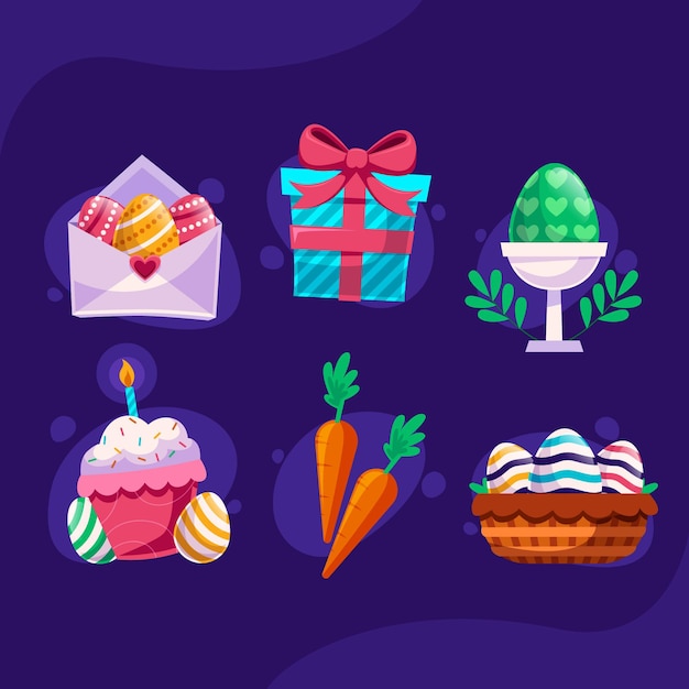 Free vector easter element pack