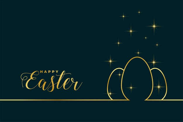 Easter festival greeting in line golden style