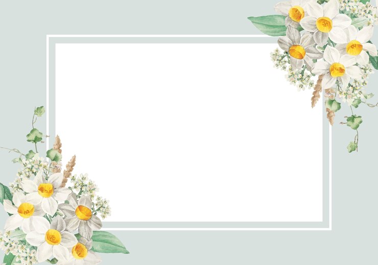 Free Vector easter flower framed card