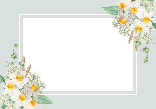 부활절 꽃 액자 카드