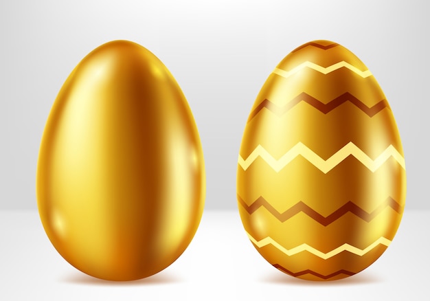 Free vector easter golden eggs