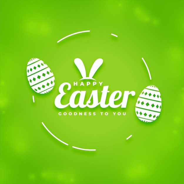 Easter green card with decorative eggs design