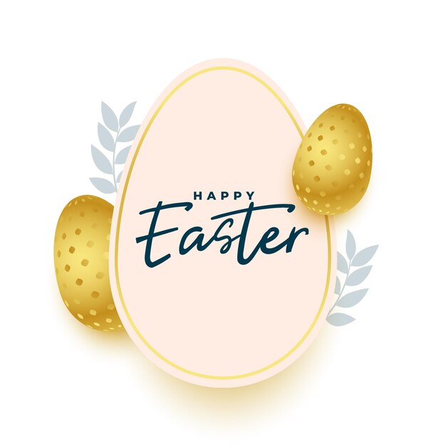 Easter greeting in paper style with golden eggs